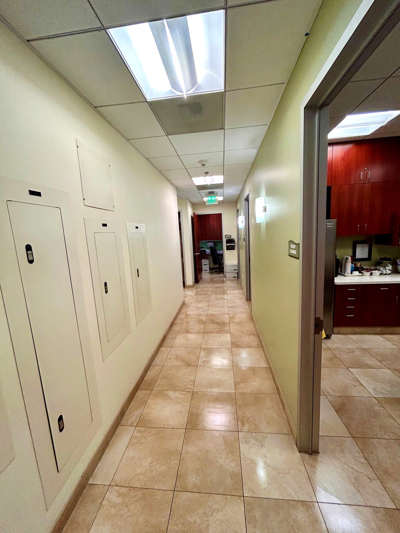 Staff corridor after cleaning