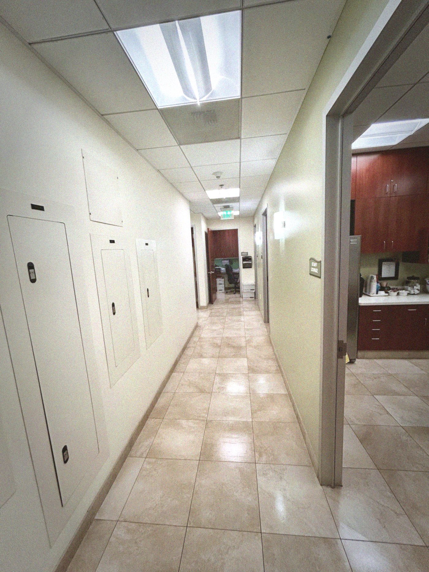 Staff corridor before cleaning