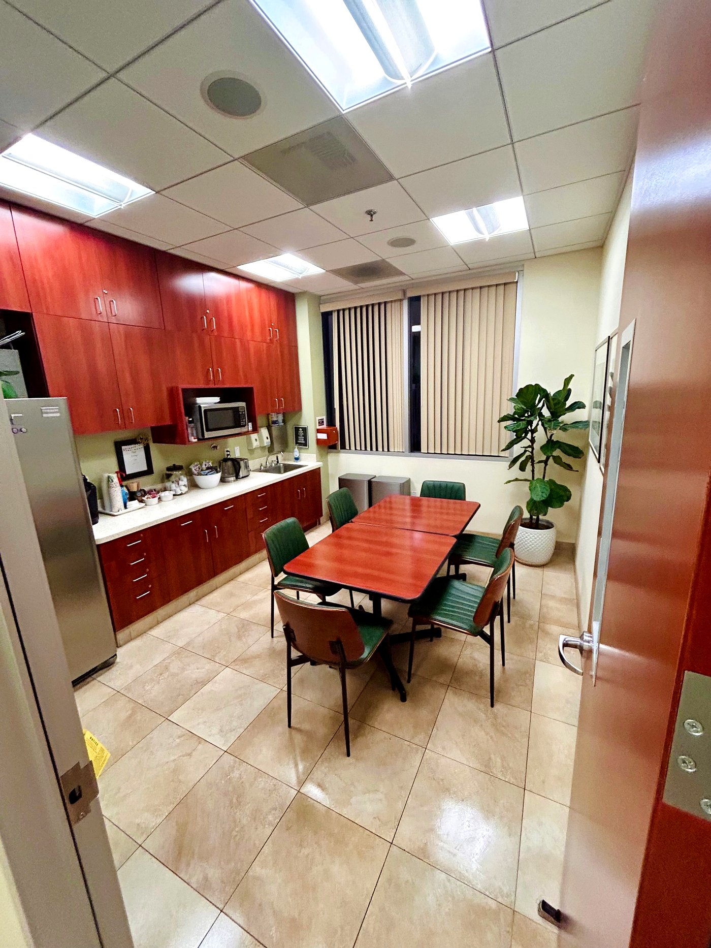 Staff lounge after cleaning