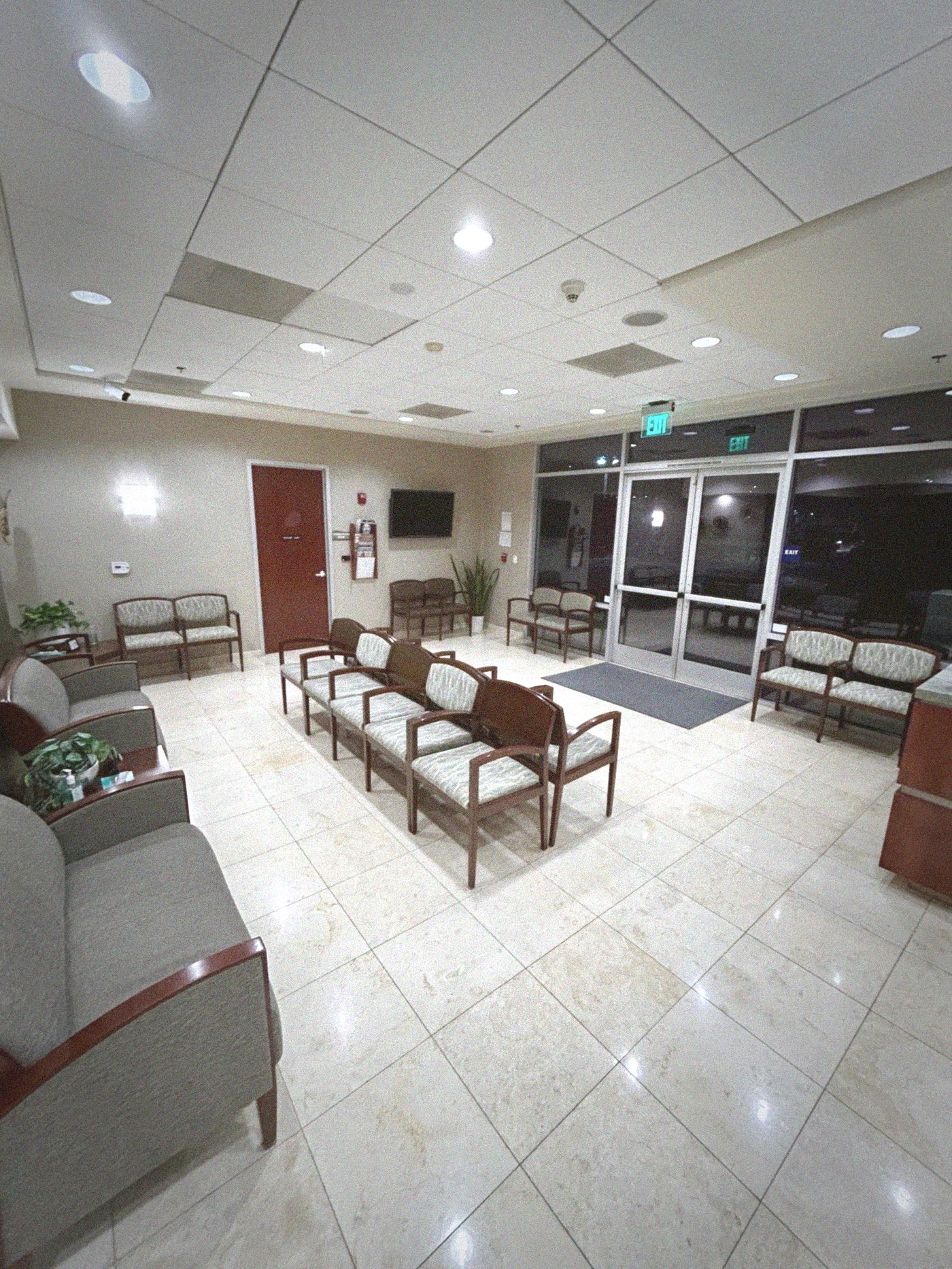 Patient waiting area before cleaning